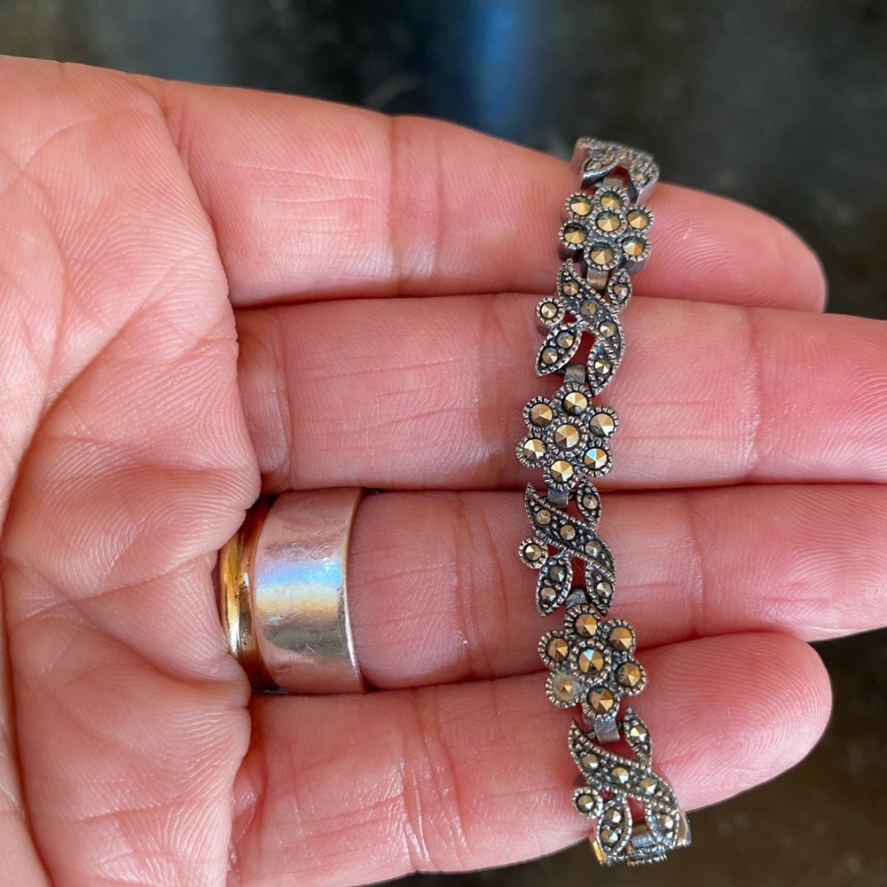 Sterling silver marcasite bracelet
